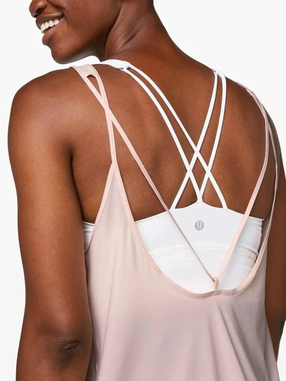 Lululemon Women Slip It Tank Light Pink Lightweight Active Top Size 2